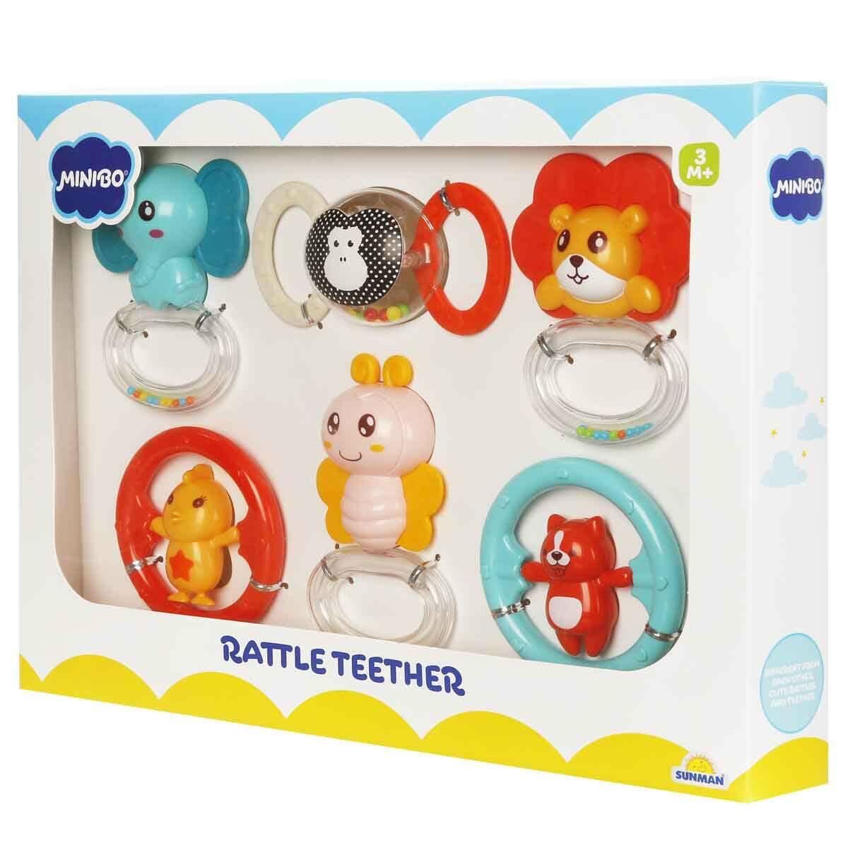 Sevimli Hayvanlar Çıngırak ve Dişlik Seti | 3-18 Ay Bebek Gelişim Oyuncakları | Feyza Oyuncak