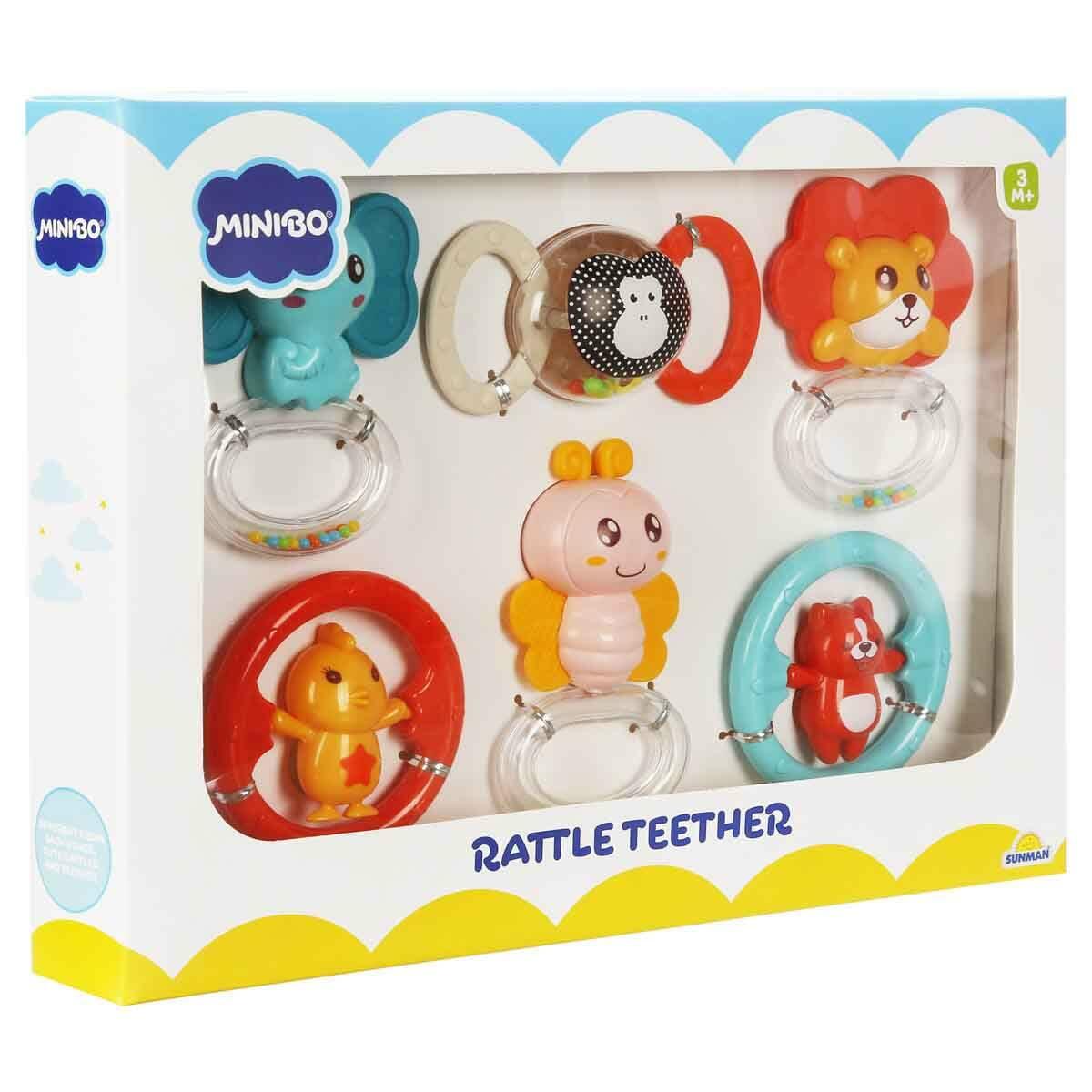 Sevimli Hayvanlar Çıngırak ve Dişlik Seti | 3-18 Ay Bebek Gelişim Oyuncakları | Feyza Oyuncak