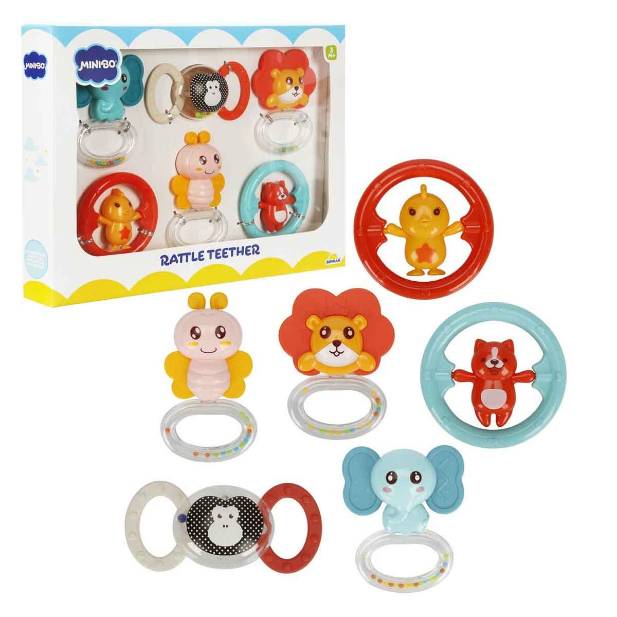 Sevimli Hayvanlar Çıngırak ve Dişlik Seti | 3-18 Ay Bebek Gelişim Oyuncakları | Feyza Oyuncak