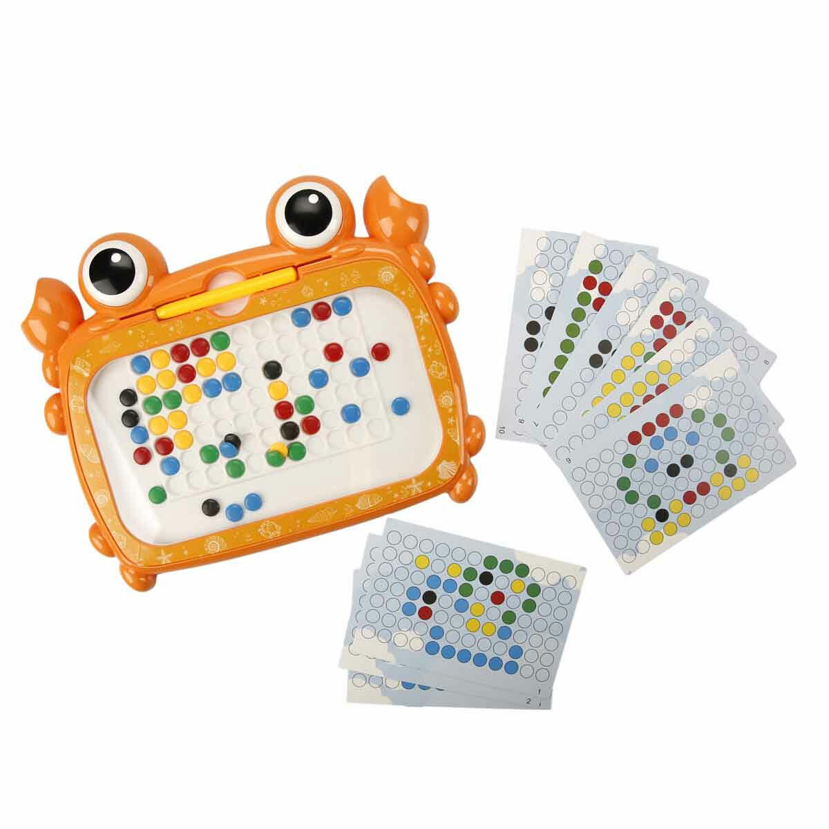 Sevimli Yengeç Manyetik Çizim Tahtası | 50 Boncuklu Manyetik Sanat Seti | Çocuklar İçin Eğitici ve Yaratıcı Çizim Oyuncağı