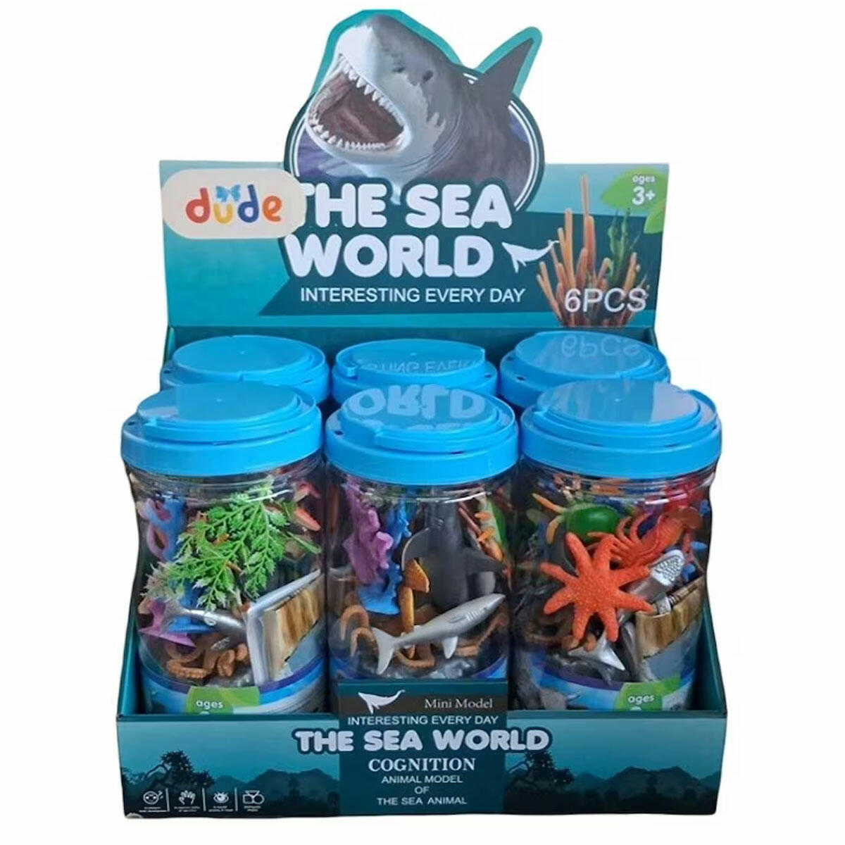 Silindir Kutuda 12 Parça Deniz Canlıları Figür Seti | 9 cm Okyanus Hayvanları Koleksiyonu | Eğitici Su Altı Dünyası Oyuncak Seti
