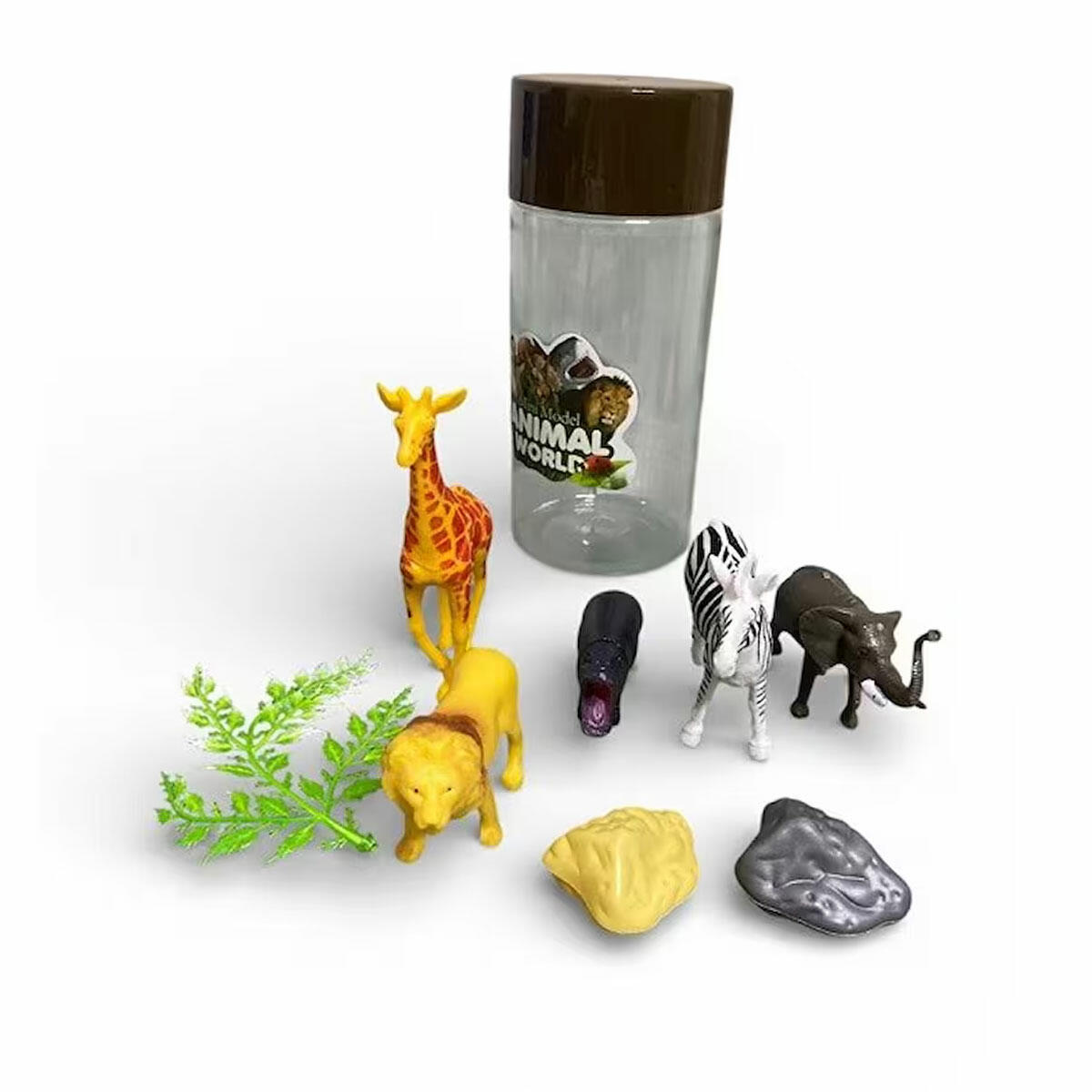 Silindir Kutuda 8 Parça Vahşi Hayvanlar Figür Seti | 9 cm Safari Hayvanları Koleksiyonu | Eğitici Yaban Hayatı Oyuncak Seti