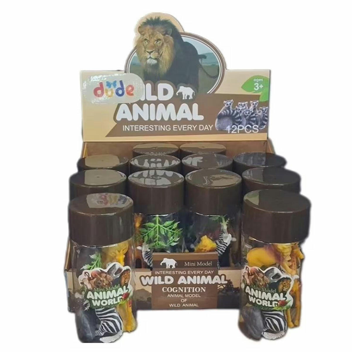 Silindir Kutuda 8 Parça Vahşi Hayvanlar Figür Seti | 9 cm Safari Hayvanları Koleksiyonu | Eğitici Yaban Hayatı Oyuncak Seti