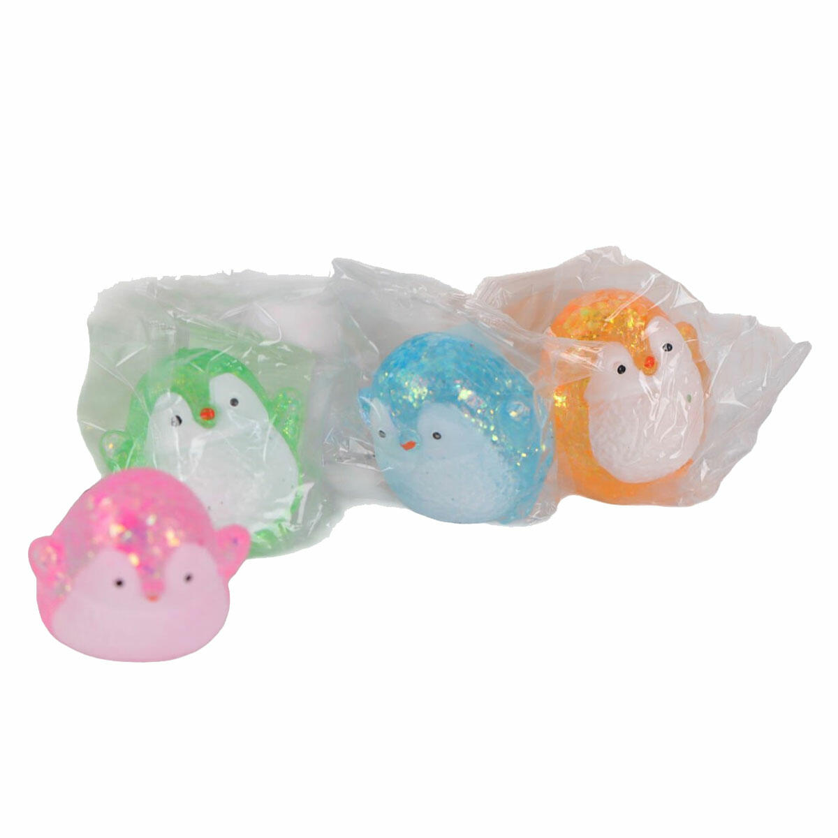 Simli Sukuşi Penguen 7 cm | Işıltılı ve Esnek Stres Oyuncağı | 3 Farklı Model Seçeneği ve Duyusal Rahatlama