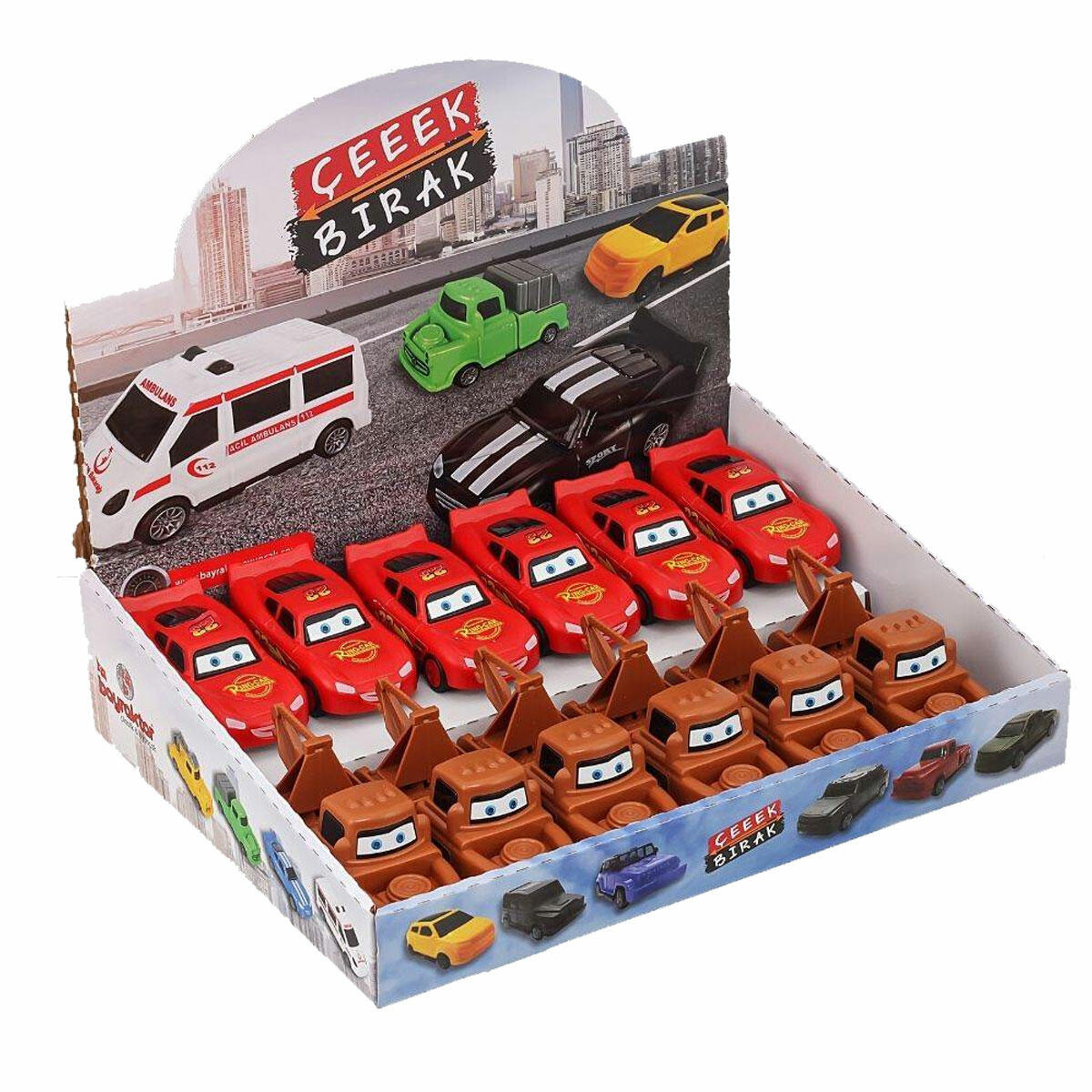 Şimşek McQueen ve Mater Çek Bırak Araba 9 cm | Disney Cars Karakter Oyuncakları | Dayanıklı ve Güvenli Mini Yarış Arabası Seti