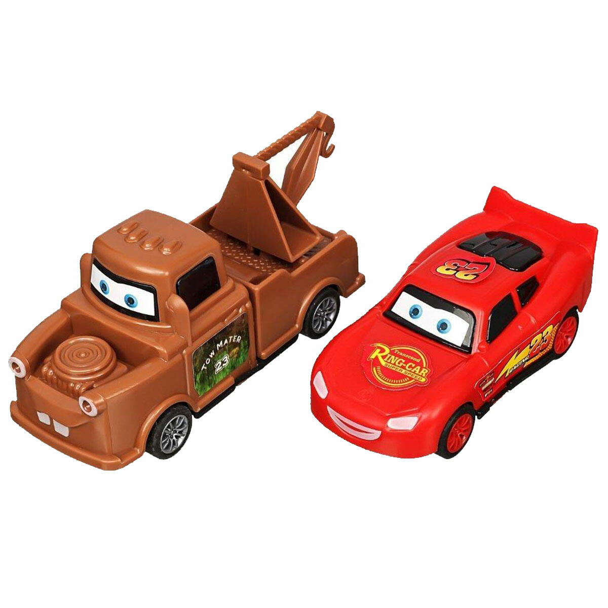 Şimşek McQueen ve Mater Çek Bırak Araba 9 cm | Disney Cars Karakter Oyuncakları | Dayanıklı ve Güvenli Mini Yarış Arabası Seti