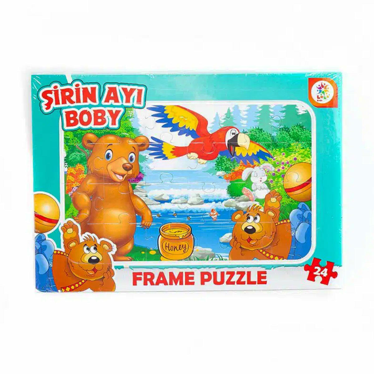 Şirin Ayı 24 Parça Taslamalı Frame Puzzle | Parlama Yapmayan Özel Yüzeyli, Çocuklar İçin Görsel Hafıza Geliştiren Eğitici Yapboz