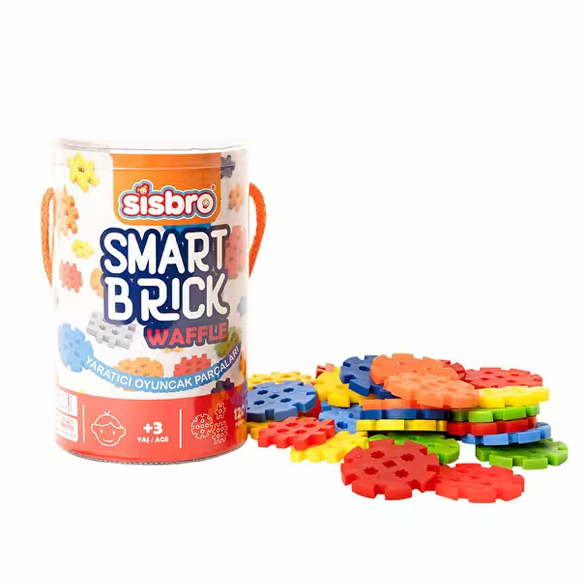 Sisbro Smart Bricks Waffle 120 Parça | Eğitici Mini Waffle Bloklar | Yaratıcı Yapım Ve İnşa Seti