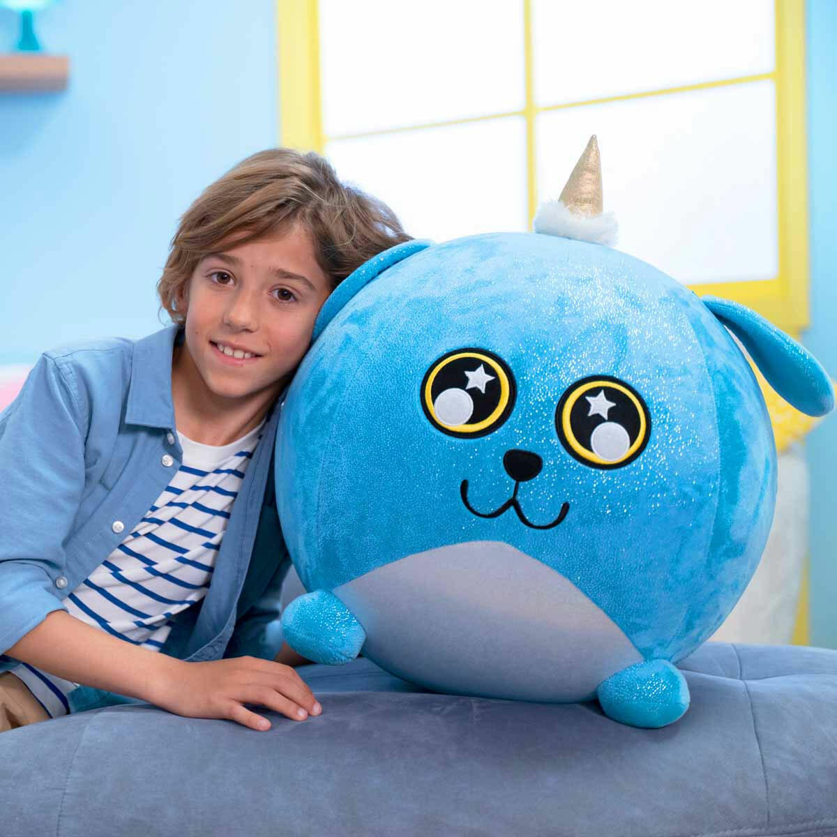 Biggies Şişme Peluş Köpek XXL | Dev Boy Mega Peluş Top | 45 cm Şişirilebilir ve Kucaklanabilir İnteraktif Figür | Pompa Dahil Sürpriz Paket