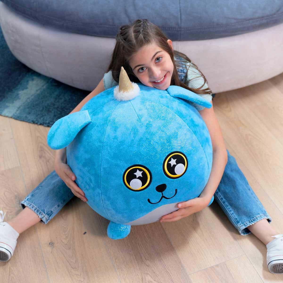 Biggies Şişme Peluş Köpek XXL | Dev Boy Mega Peluş Top | 45 cm Şişirilebilir ve Kucaklanabilir İnteraktif Figür | Pompa Dahil Sürpriz Paket