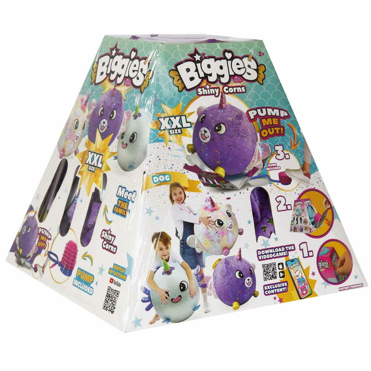 Şişme Peluş Mor Köpek XXL Shiny Corns S2 | 10 Kat Büyüyen Devasa Pelüş Arkadaş ve Şişirme Pompalı Set