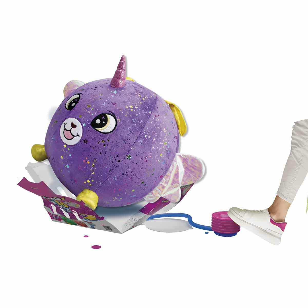 Şişme Peluş Mor Köpek XXL Shiny Corns S2 | 10 Kat Büyüyen Devasa Pelüş Arkadaş ve Şişirme Pompalı Set