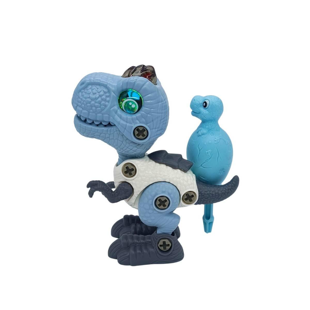 Sök-Tak Sesli Işıklı Oyuncak Dinazor | Eğitici Montaj Seti | Tornavidalı Parçalara Ayrılabilir Dinozor