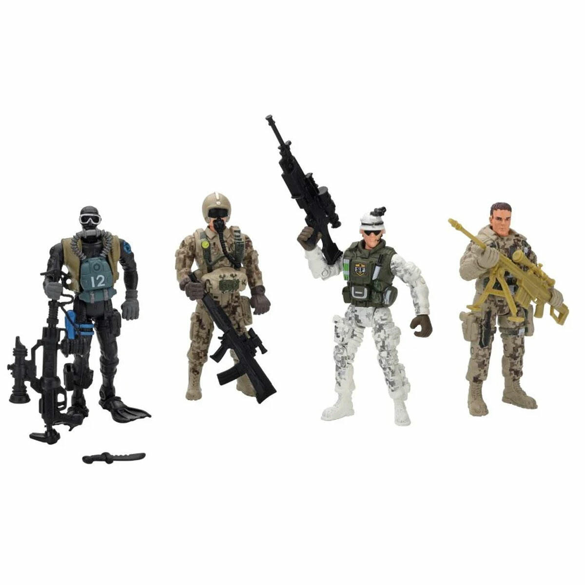Soldier Force Özel Harekat Timi 4’lü Asker Figür Seti – Hareketli Eklemli Oyuncak Askerler