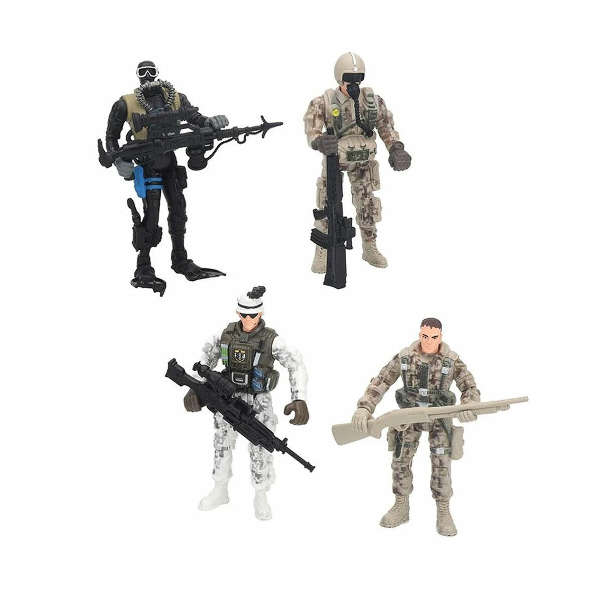 Soldier Force Özel Harekat Timi 4’lü Asker Figür Seti – Hareketli Eklemli Oyuncak Askerler