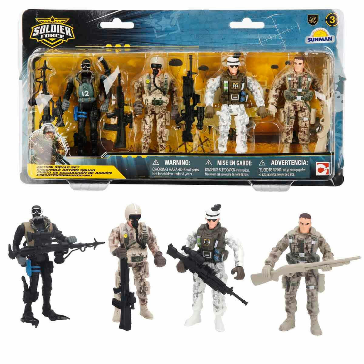 Soldier Force Özel Harekat Timi 4’lü Asker Figür Seti – Hareketli Eklemli Oyuncak Askerler