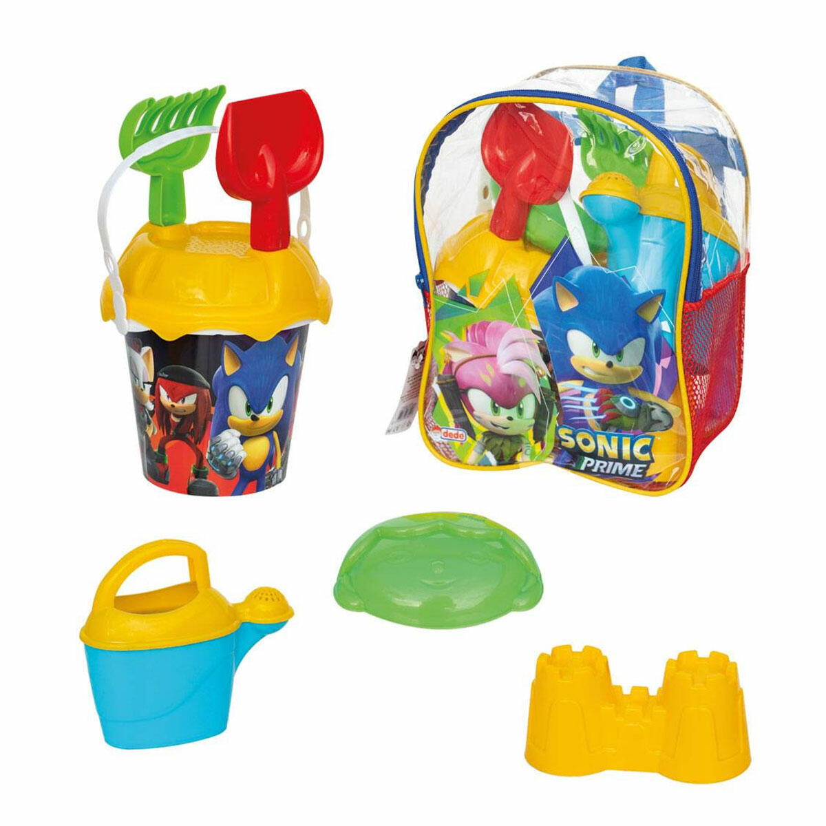 Sonic Resimli Sırt Çantalı Plaj Seti | 8 Parça Eğitici Kum Oyuncakları | Dede Oyuncak Lisanslı Yaz Seti