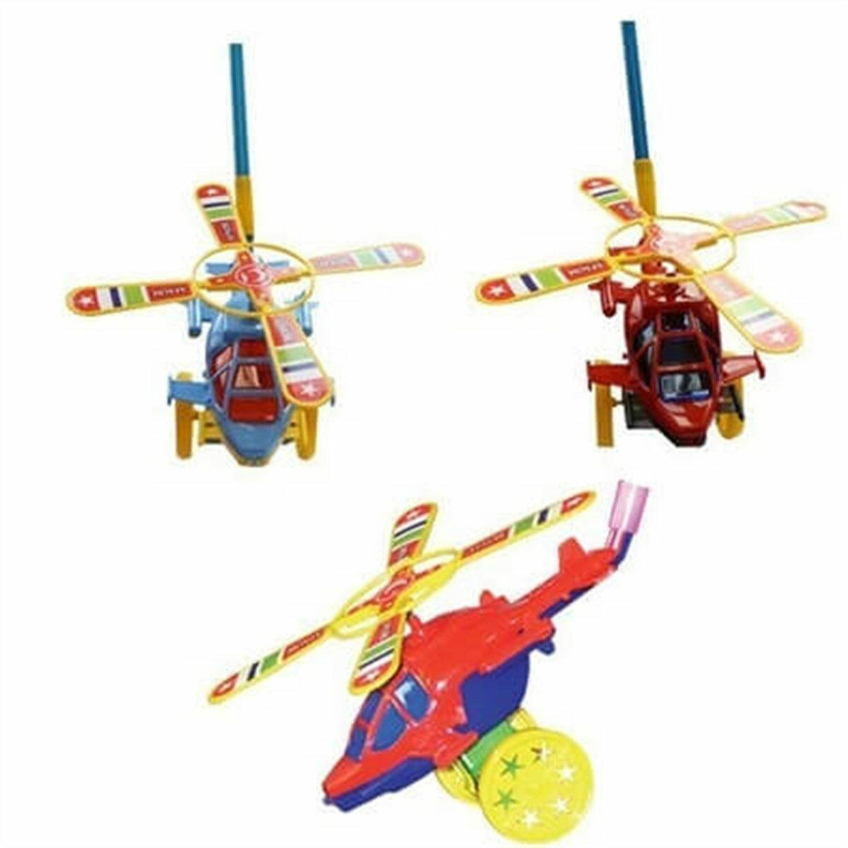 Sopalı Apachie Helikopter (35 cm) | Yürümeyi ve Koşmayı Eğlenceli Hale Getiren Pervanesi Dönen Oyuncak