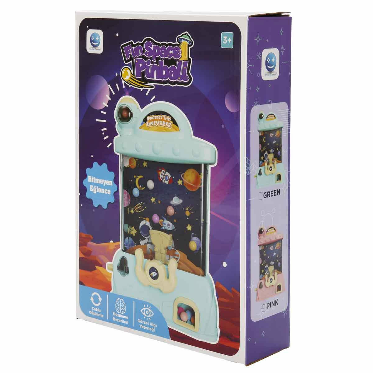 Smile Games Space Pinball Top Zıplatma Yakalama | Uzay Temalı Eğitici Beceri Oyunu | Işıklı Ve Renkli Pinball Seti