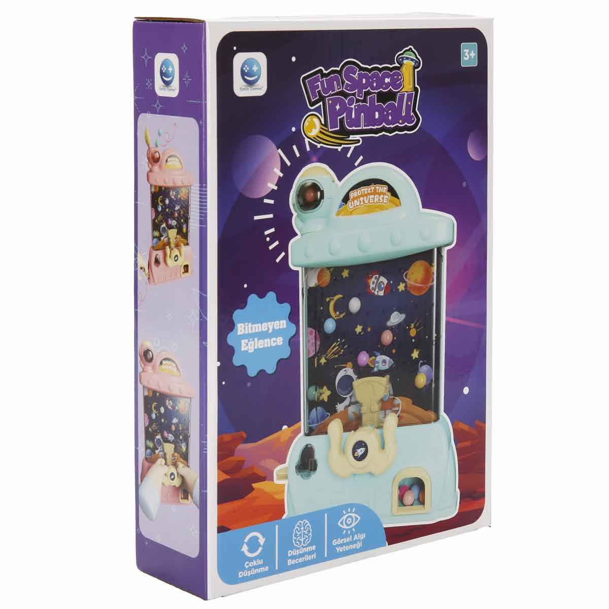 Smile Games Space Pinball Top Zıplatma Yakalama | Uzay Temalı Eğitici Beceri Oyunu | Işıklı Ve Renkli Pinball Seti