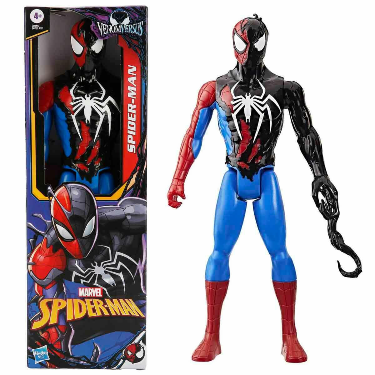Spider-Man Venomversus Titan Hero Figür 30 cm | Marvel Hareketli Aksiyon Figürü | Venom ve Miles Morales Koleksiyon Serisi