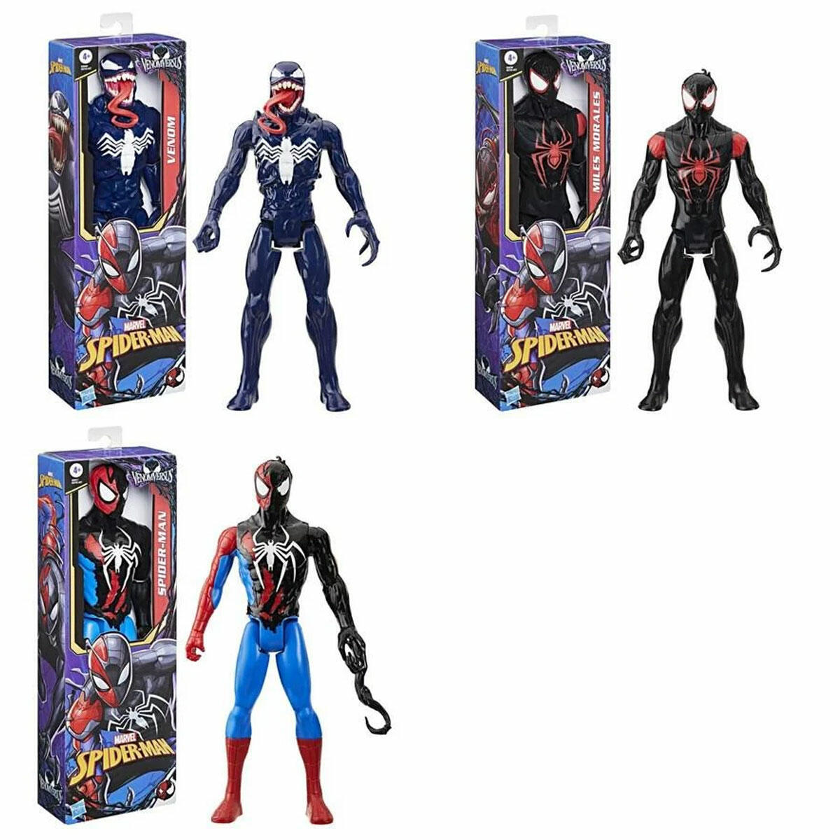 Spider-Man Venomversus Titan Hero Figür 30 cm | Marvel Hareketli Aksiyon Figürü | Venom ve Miles Morales Koleksiyon Serisi