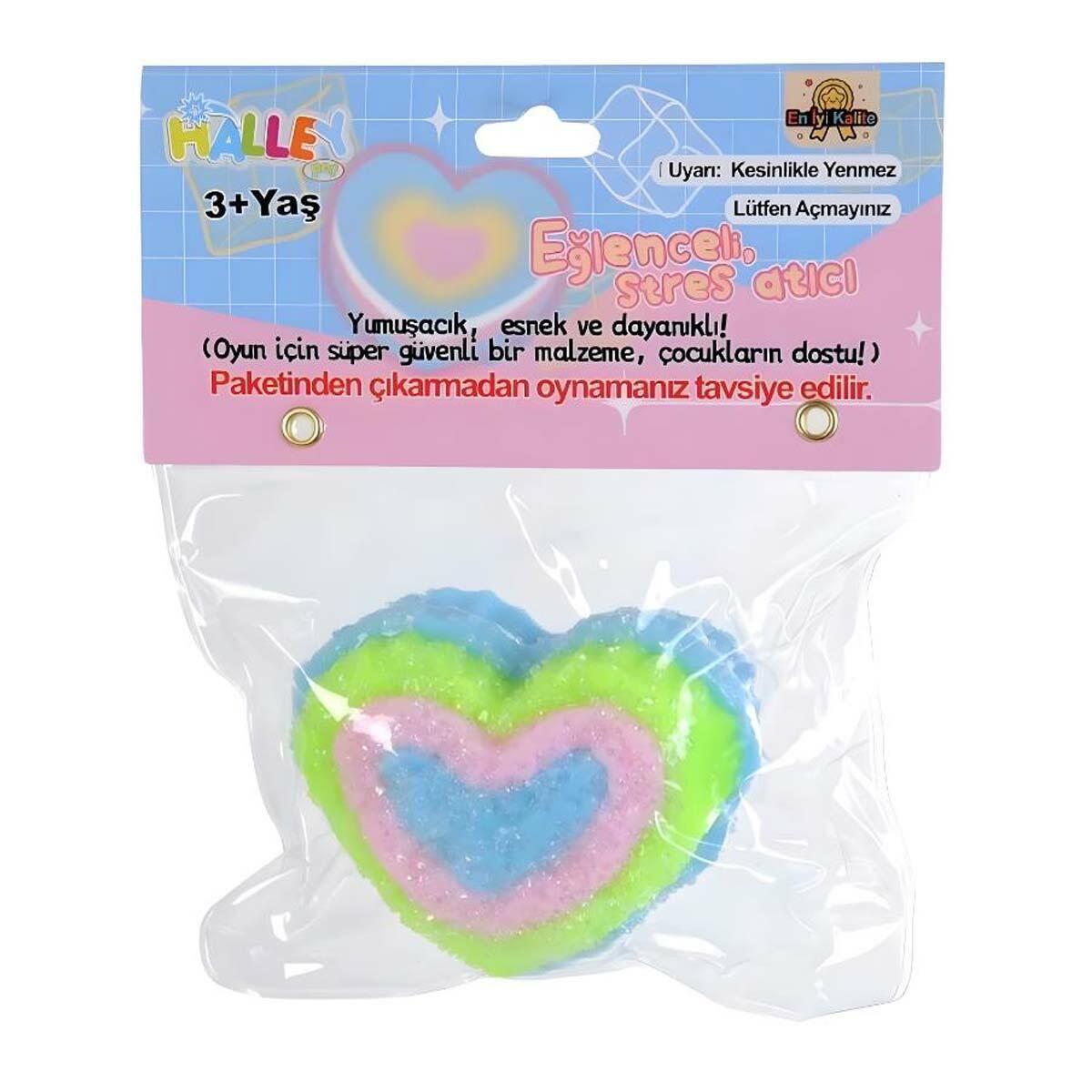 Squishy Kalp Şeklinde Waffle | Rengarenk Katmanlı Kalp Tasarımı | Yumuşak Doku Antistres Sukuşi