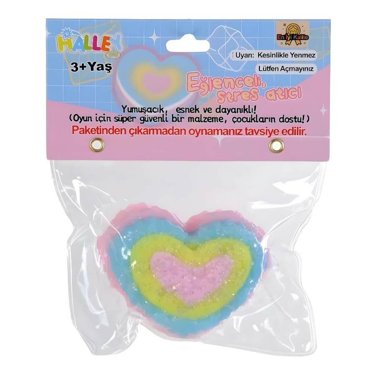 Squishy Kalp Şeklinde Waffle | Rengarenk Katmanlı Kalp Tasarımı | Yumuşak Doku Antistres Sukuşi