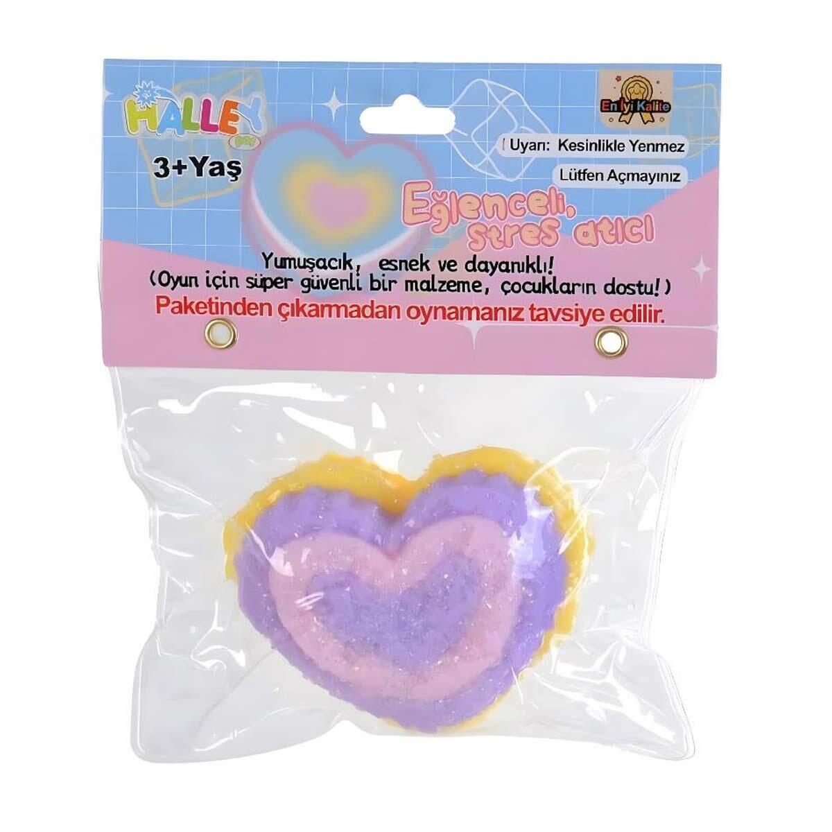 Squishy Kalp Şeklinde Waffle | Rengarenk Katmanlı Kalp Tasarımı | Yumuşak Doku Antistres Sukuşi