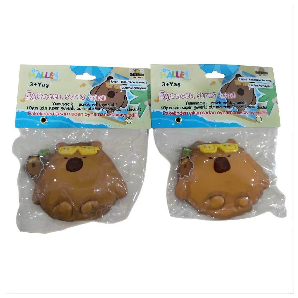 Squishy Oyuncak Gözlüklü Kapibara | 13x8 Cm Dev Boy Stres Oyuncağı | Yumuşak Jel Dokulu Havalı Kapibara