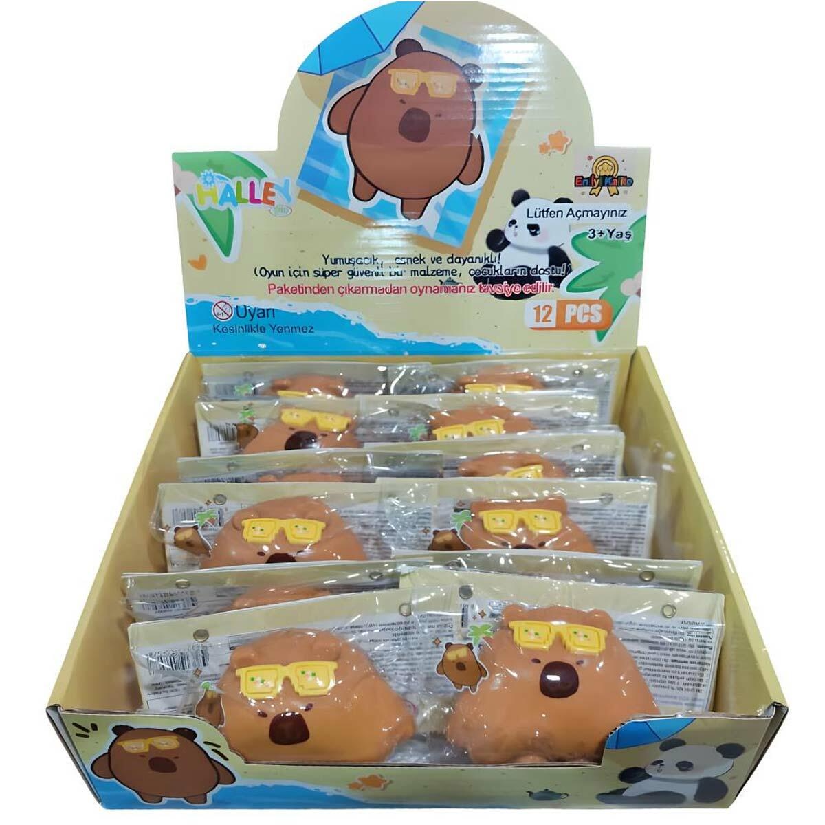 Squishy Oyuncak Gözlüklü Kapibara | 13x8 Cm Dev Boy Stres Oyuncağı | Yumuşak Jel Dokulu Havalı Kapibara