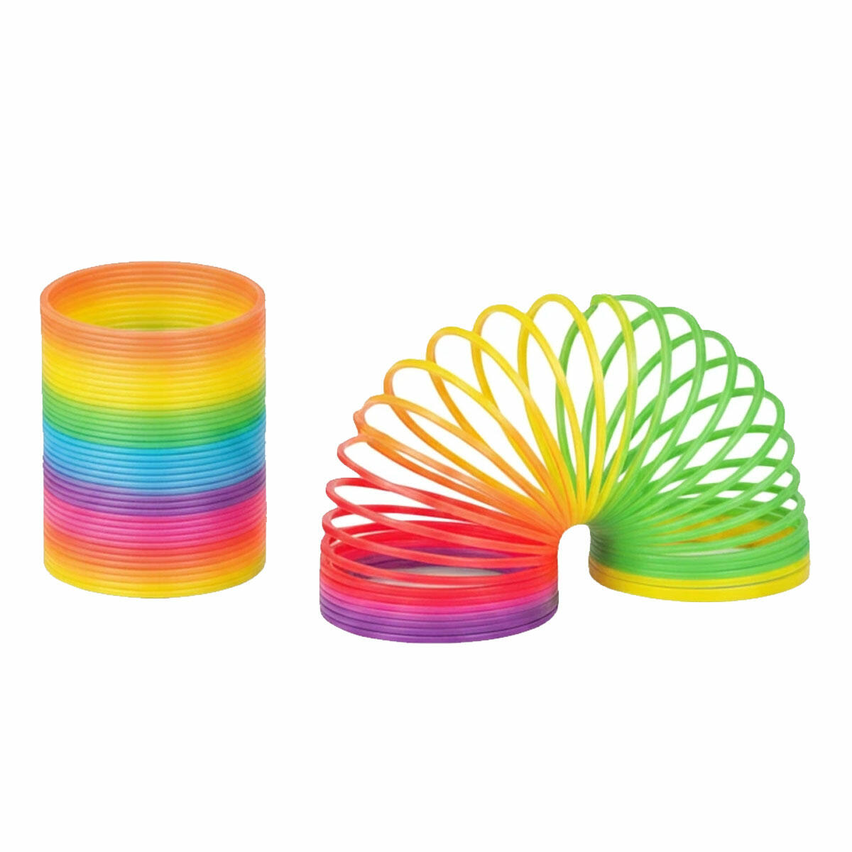 Stres Yayı 5 Numara 12'li Kutu | Orta Boy Gökkuşağı Slinky Seti | Eğitici ve Dinlendirici Oyun Yayları