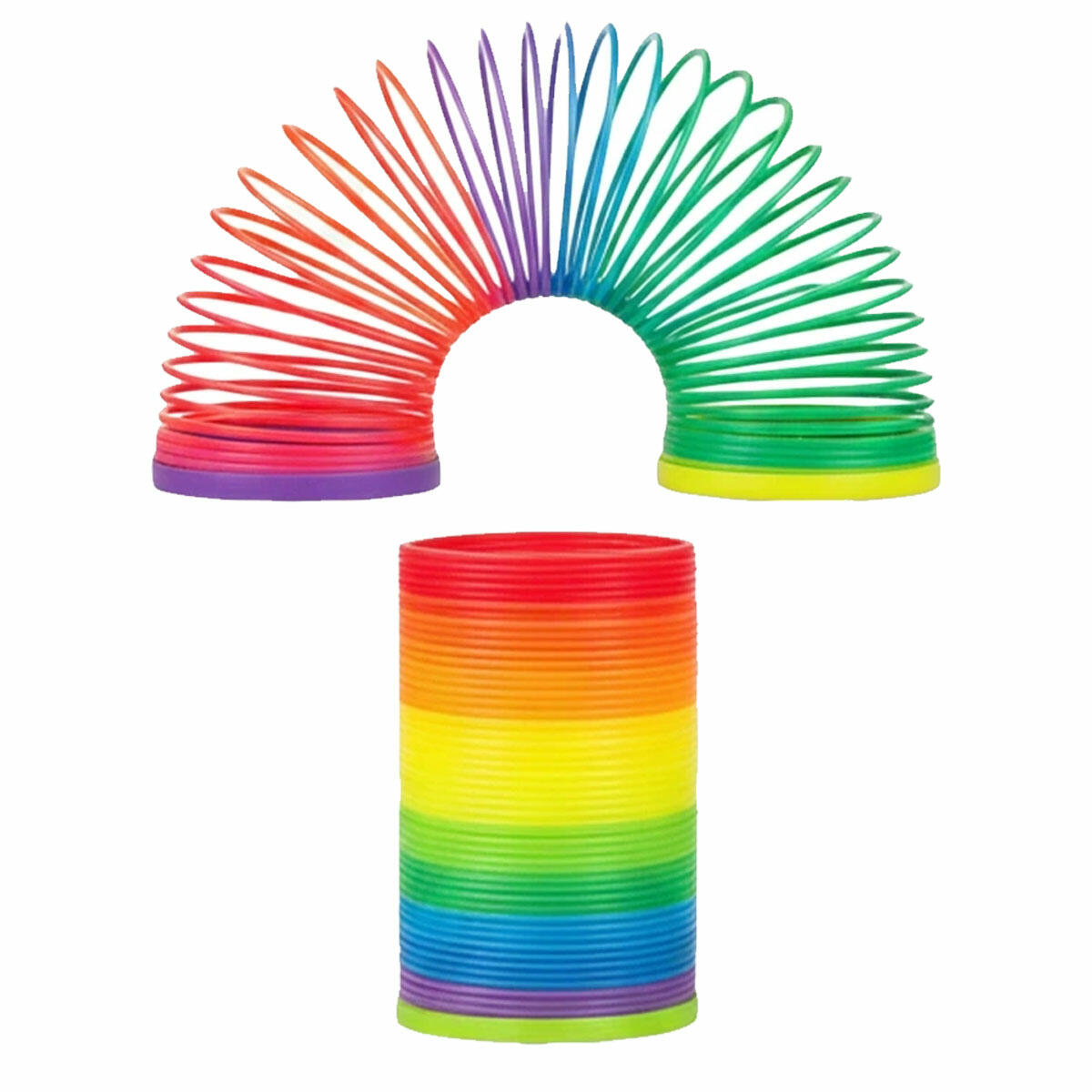 Stres Yayı 7 Numara 12'li Kutu | Büyük Boy Gökkuşağı Slinky Seti | Toptan Avantajlı Eğitici ve Dinlendirici Oyun Yayları