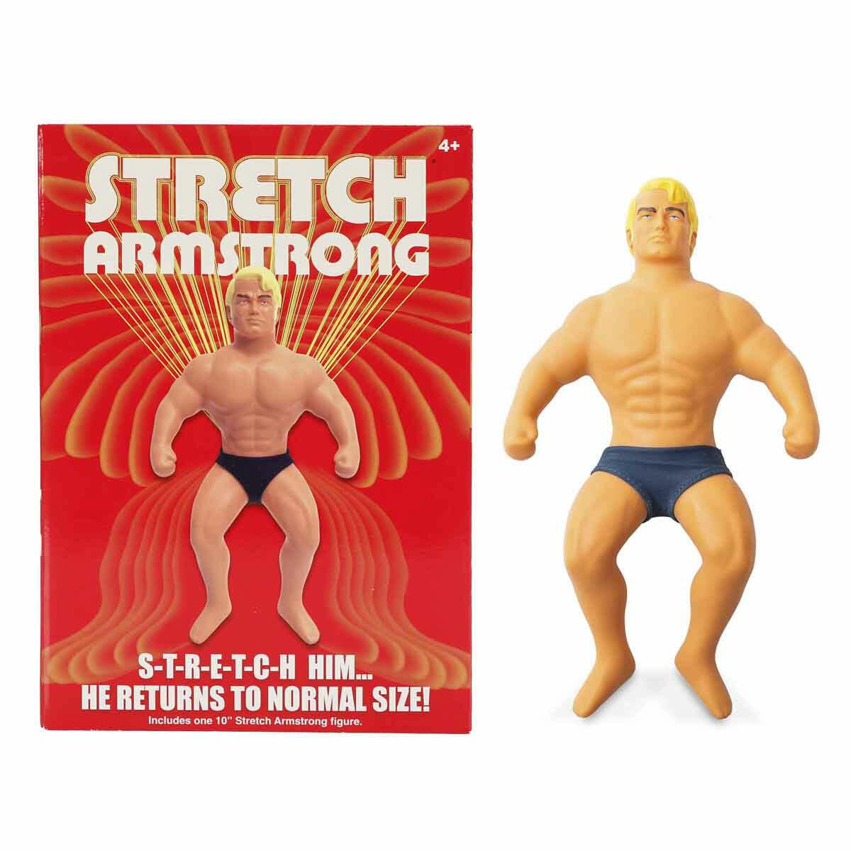 Stretch Armstrong Retro Figür | 25 cm Orijinal Esnek Kahraman | Nostaljik ve Dayanıklı Çekiştirilebilir Aksiyon Figürü