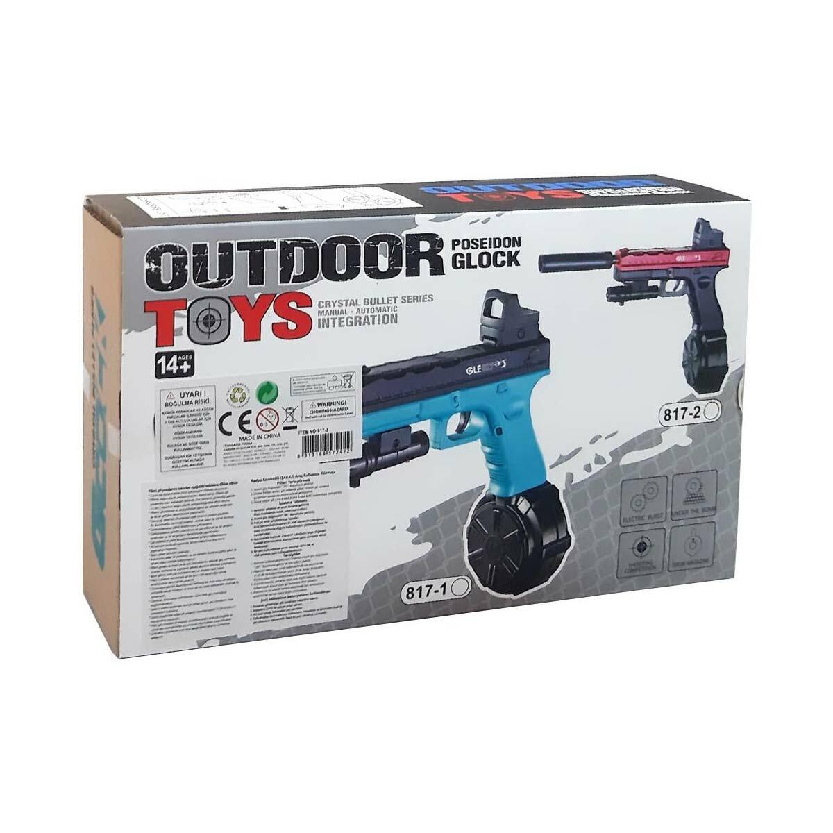 Su Boncuğu Atan Şarjlı Glock Jel Blaster | 24 Metre Menzilli Full Set