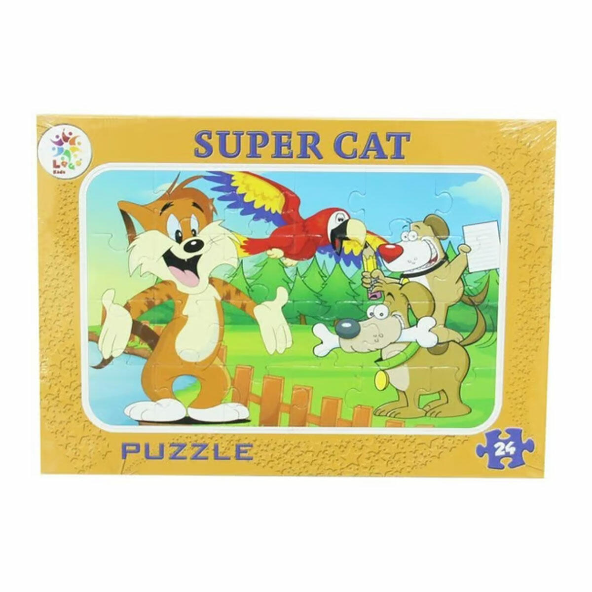 Super Cat Taslamalı Frame 24 Parça Puzzle | El-Göz Koordinasyonu Geliştiren, Parlama Yapmayan Çerçeveli Eğitici Yapboz