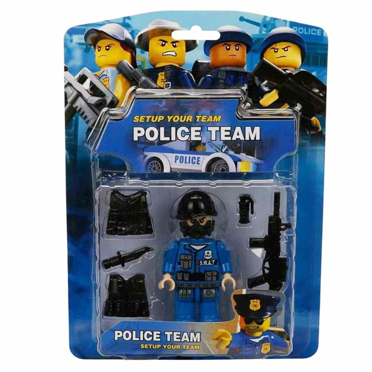 Süper Polis Mini Figür Oyun Seti | 9 cm Hareketli Polis Figürü | Aksesuarlı ve Kasklı Şehir Koruyucu Seti