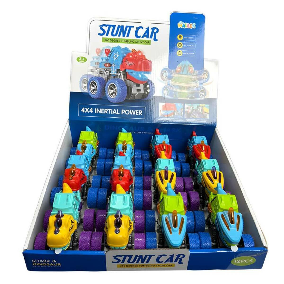 Sürtmeli Araba Köpekbalığı Ve Dinozor Temalı | 4x4 Takla Atan Işıklı Arazi Aracı | Canavar Kamyon Figürlü Oyuncak