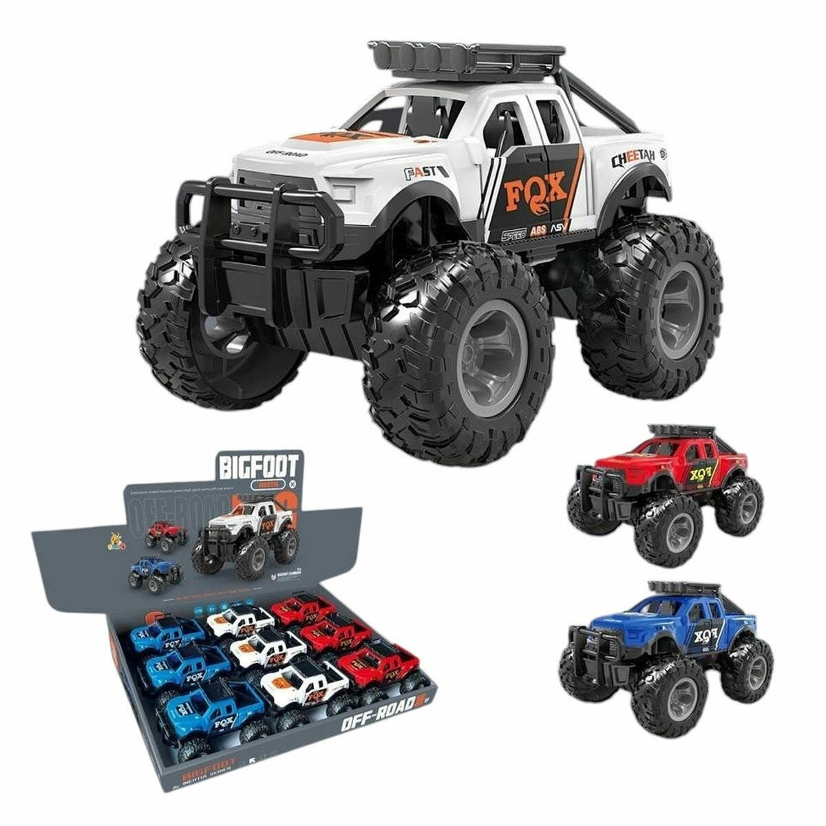 Sürtmeli Bigfoot Off-Road Jeep 1:28 Ölçek | Dev Tekerlekli, Sürtmeli Mekanizmalı ve Dayanıklı Gövdeli Arazi Aracı