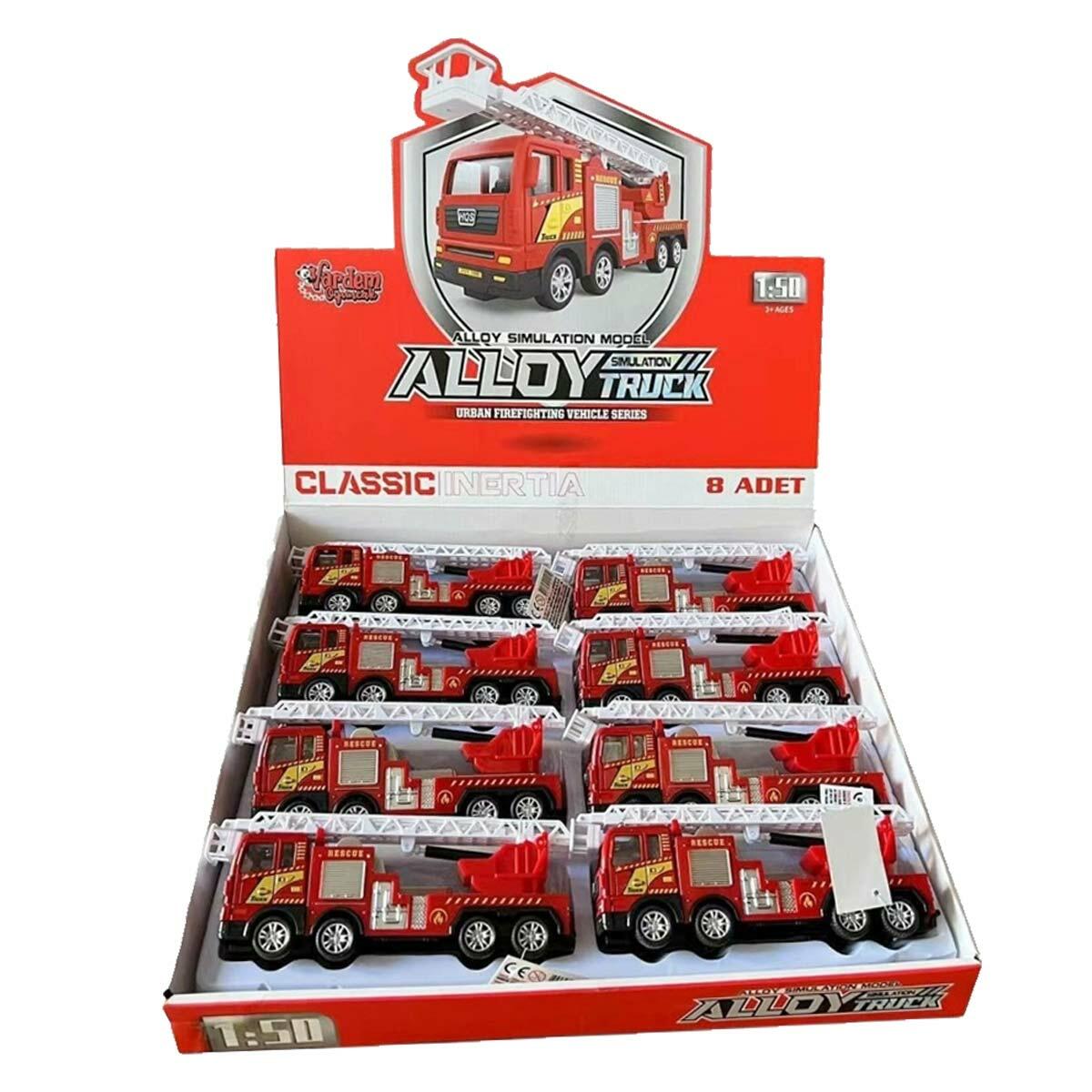 Sürtmeli Metal 1:50 Merdivenli Kurtarma Aracı | 17 CM Model Araç | Feyza Oyuncak Koleksiyon Serisi