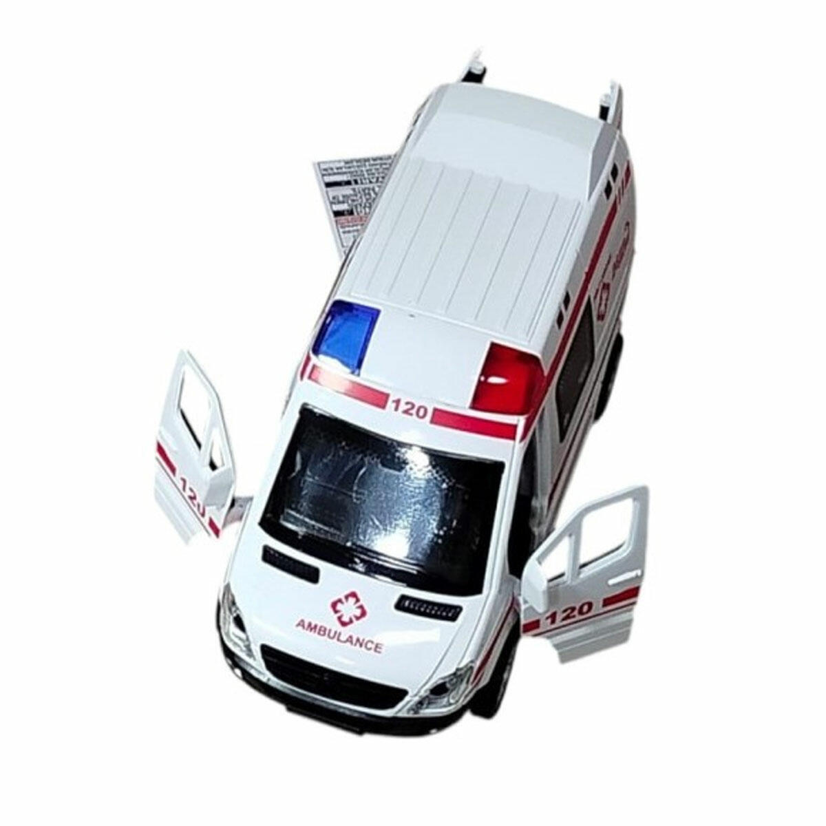 Sürtmeli Polis ve Ambulans Oyuncak Araç | 14.5 cm Sesli Işıklı Kurtarma Araçları | Açılabilir Kapılı Model Arabalar