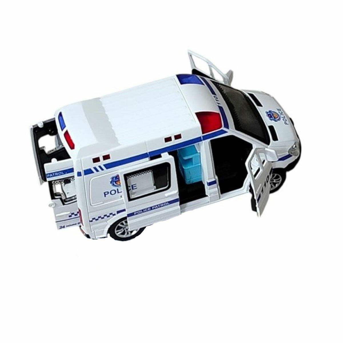 Sürtmeli Polis ve Ambulans Oyuncak Araç | 14.5 cm Sesli Işıklı Kurtarma Araçları | Açılabilir Kapılı Model Arabalar