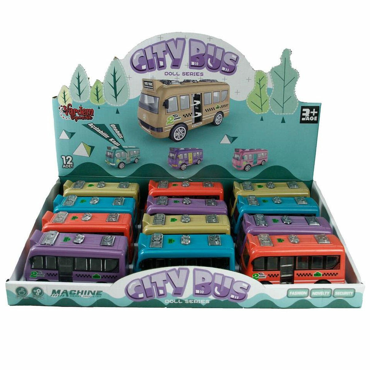 Sürtmeli Renkli Kapıları Açılan Otobüs | Sesli Ve Işıklı Şehir Otobüsü | 11 cm Oyuncak Otobüs Modelleri
