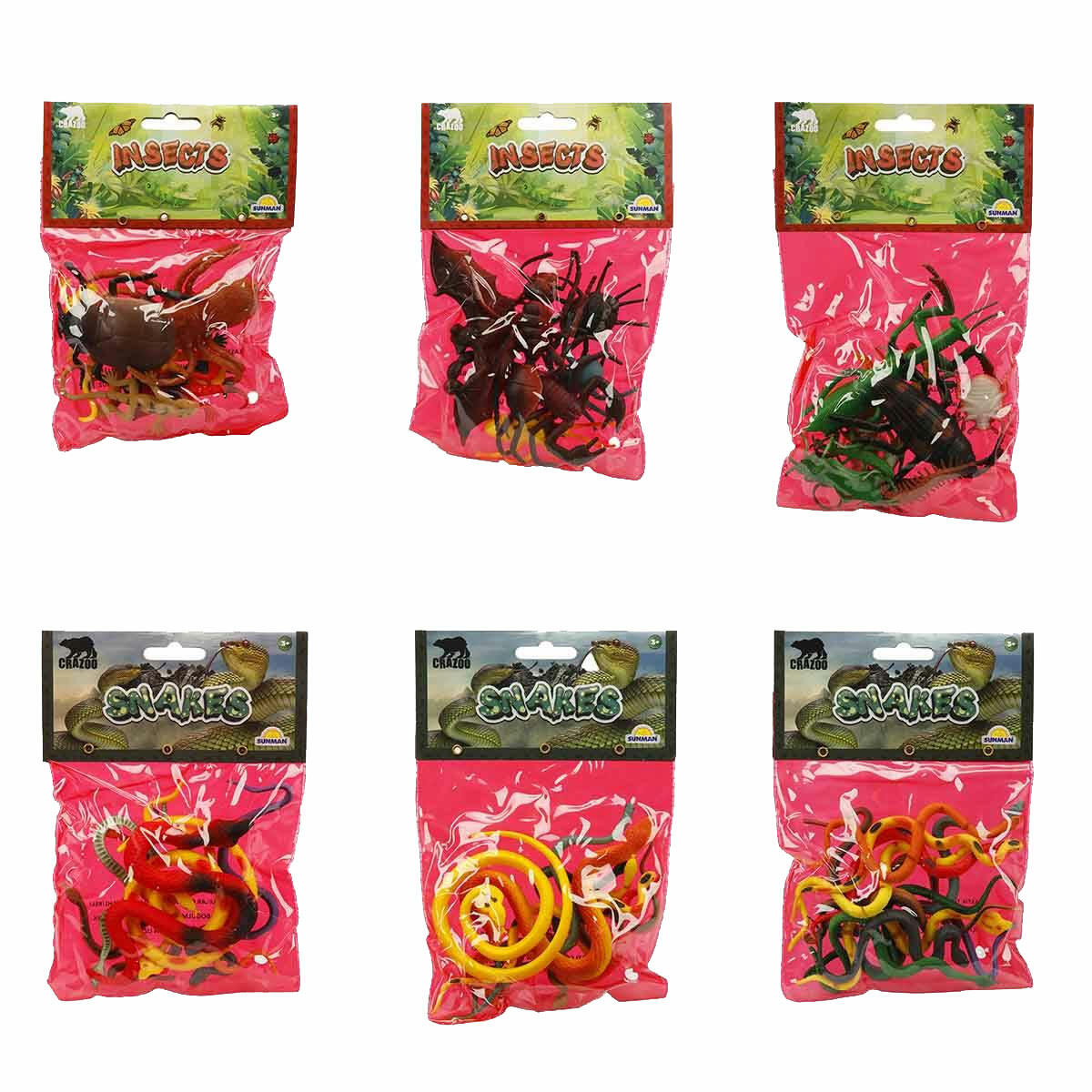 Sürüngen Hayvanlar ve Böcekler Figür Seti | Mini Yılanlar ve Böcekler | Eğitici ve Eğlenceli Şaka Oyuncağı Hayvan Figürleri