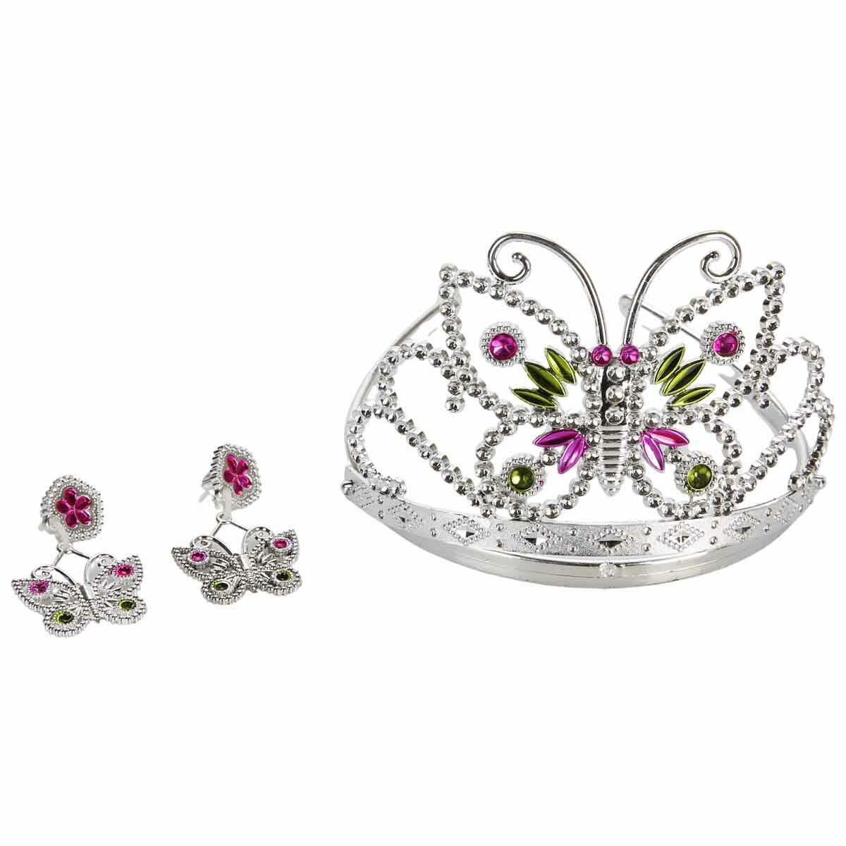 Taç ve Küpe Takı Seti | Işıltılı Prenses Aksesuar Seti | Kostüm Partisi ve Doğum Günü Takı Setleri