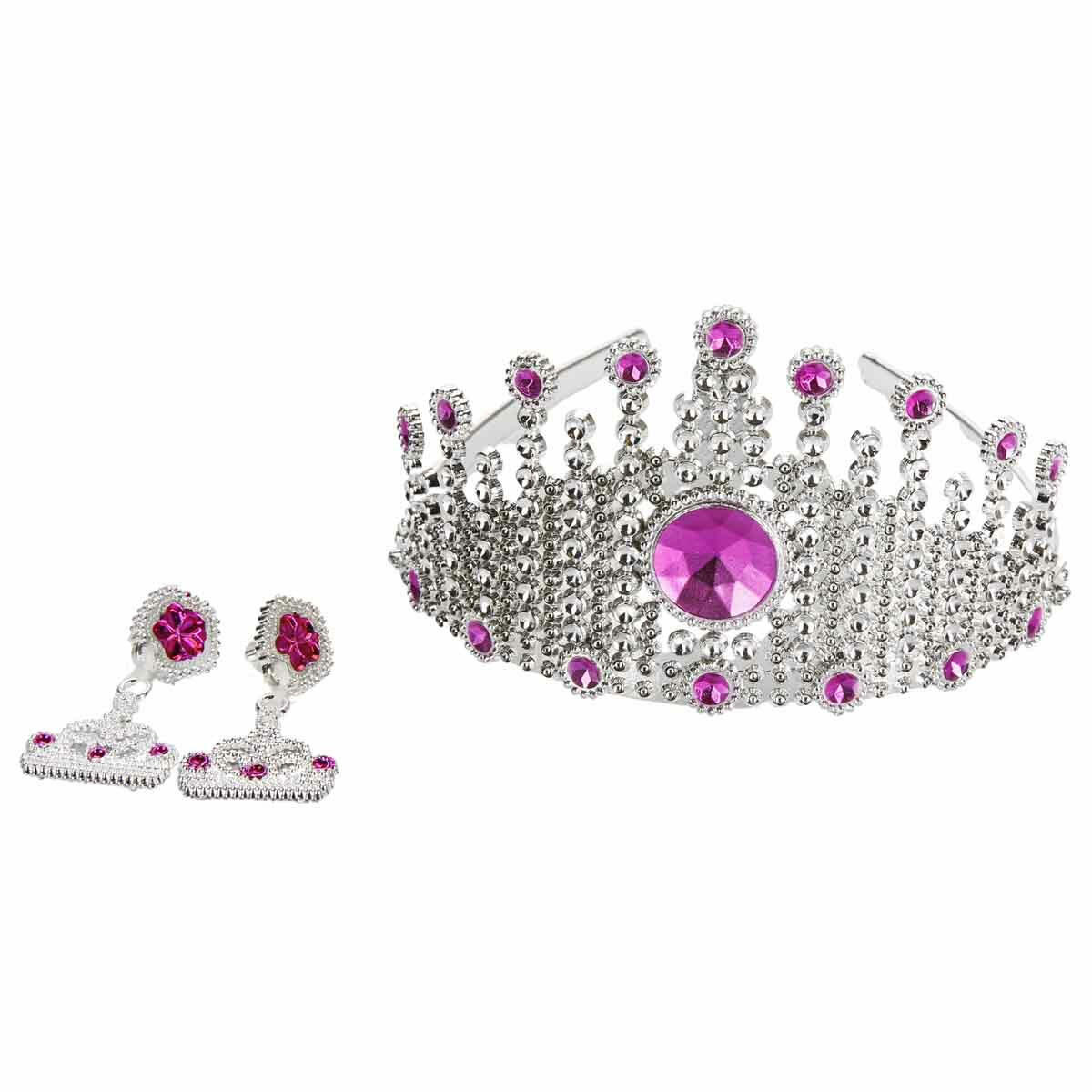 Taç ve Küpe Takı Seti | Işıltılı Prenses Aksesuar Seti | Kostüm Partisi ve Doğum Günü Takı Setleri