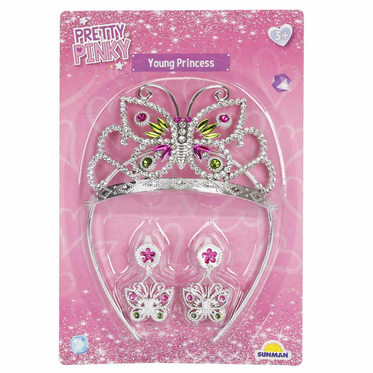 Taç ve Küpe Takı Seti | Işıltılı Prenses Aksesuar Seti | Kostüm Partisi ve Doğum Günü Takı Setleri