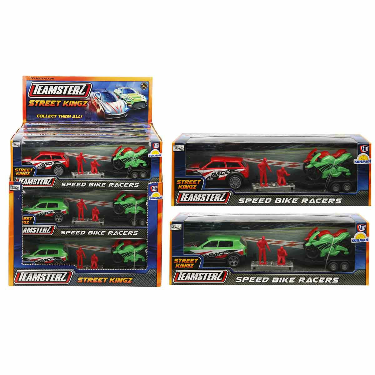 Teamsterz 4x4 Römorklu Yarış Araçları Seti | 2 Adet Yarış Motosikleti ve 2 Figürlü Macera Seti | Hareketli Tekerlekli Gerçekçi Model Araçlar