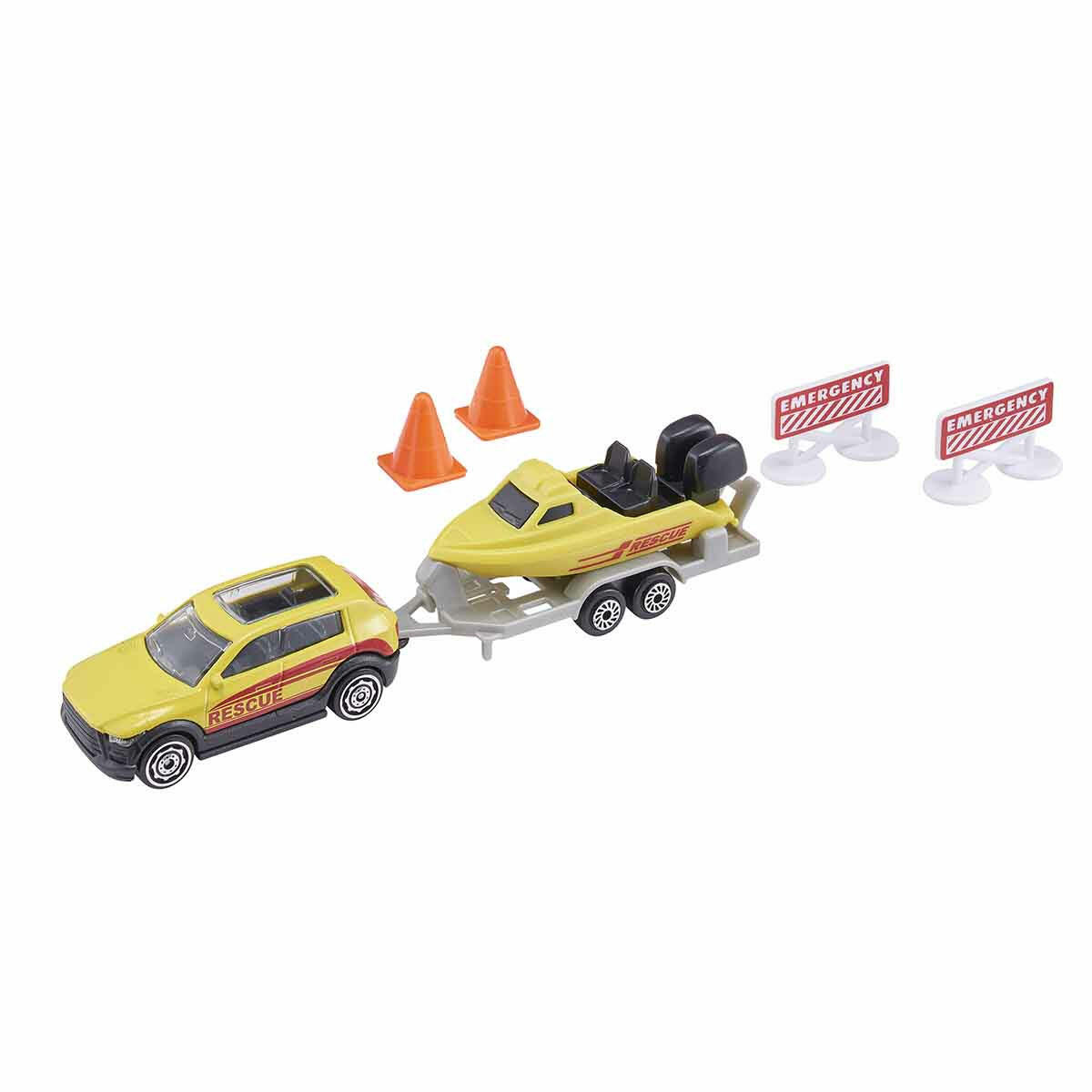 Teamsterz Kurtarma Botu ve Araç Seti | Römorklu İtfaiye ve Cankurtaran Araçları | Eğitici ve Eğlenceli Kurtarma Operasyonu Oyuncağı