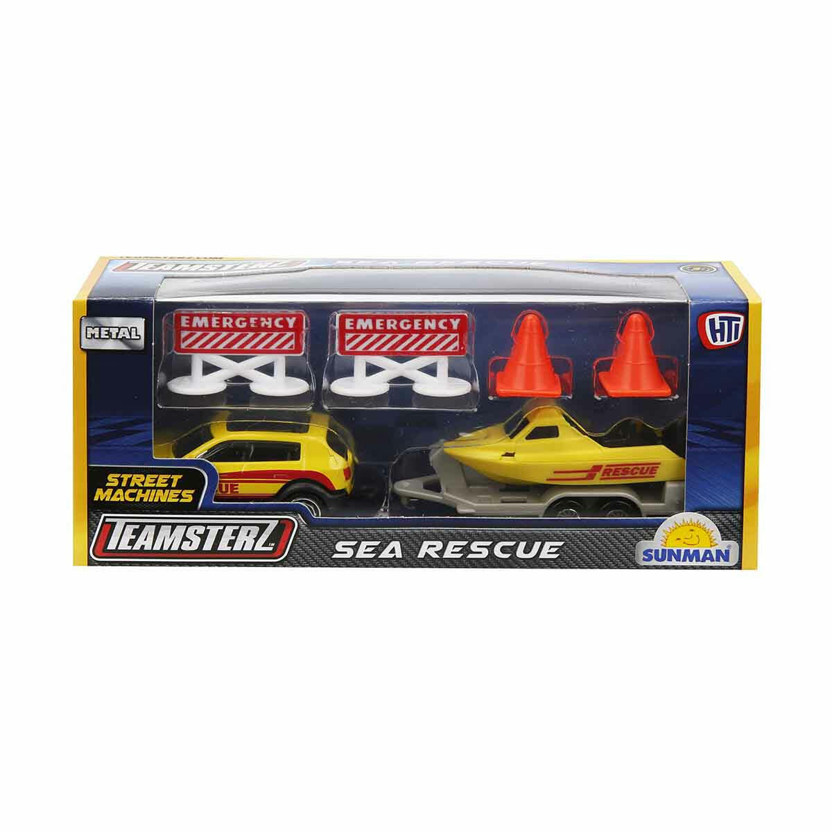 Teamsterz Kurtarma Botu ve Araç Seti | Römorklu İtfaiye ve Cankurtaran Araçları | Eğitici ve Eğlenceli Kurtarma Operasyonu Oyuncağı